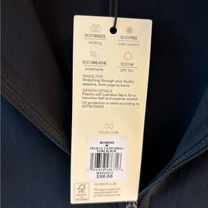 CALIA by Carrie Underwood black long sleeve 1/4 zip dress. New with tags!